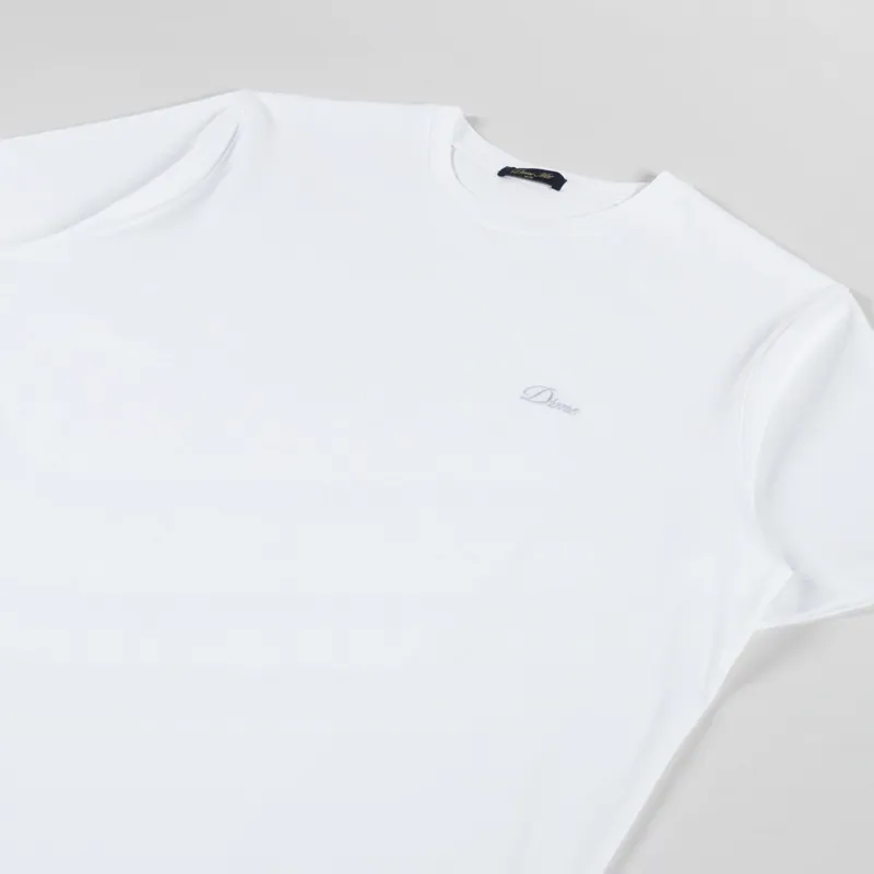 Dime Cursive Small Logo T Shirt White-1