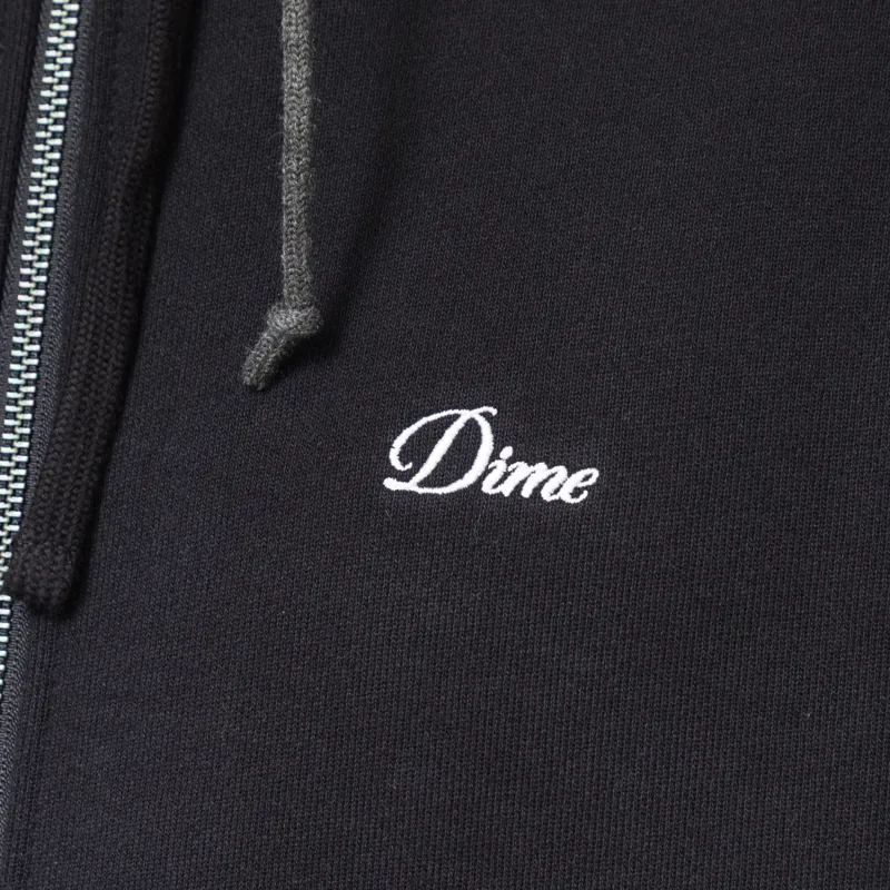 Dime Cursive Small Logo Zip Hoodie Black-9