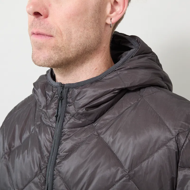Hiking Patrol Base LT Down Hooded Jacket Charcoal Black-5