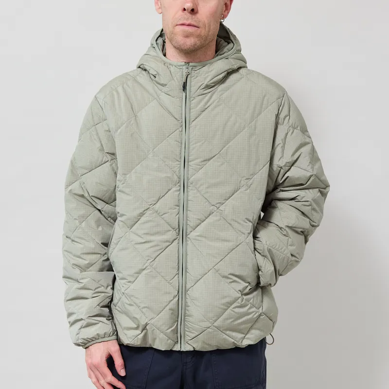 Hiking Patrol Base Grid LT Down Hooded Jacket Thyme