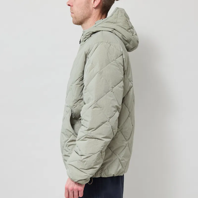 Hiking Patrol Base Grid LT Down Hooded Jacket Thyme-2