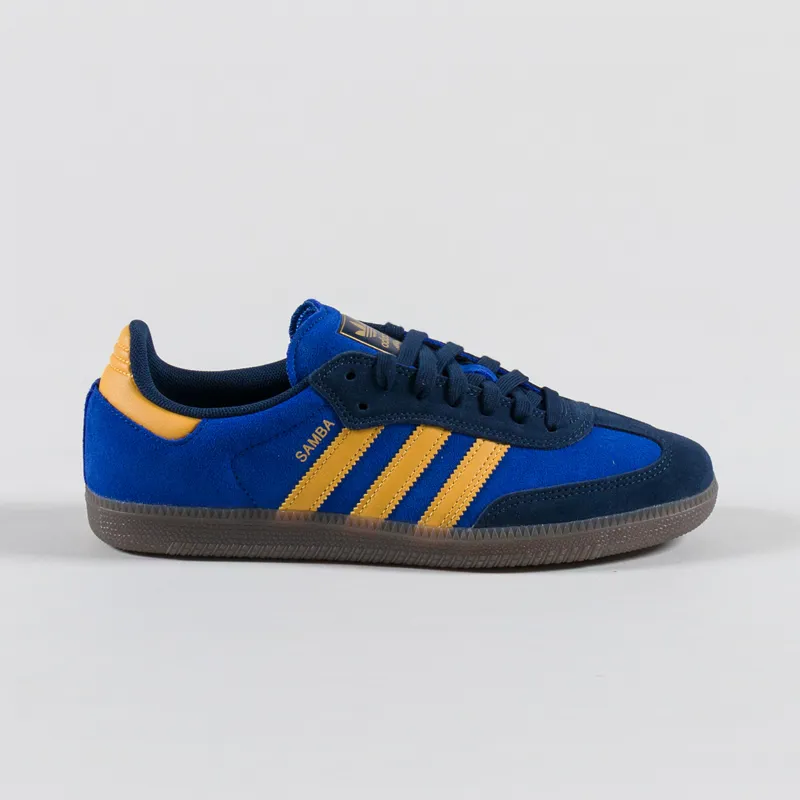 Adidas Samba ADV Shoes Collegiate Navy Preloved Yellow Royal Blue-2