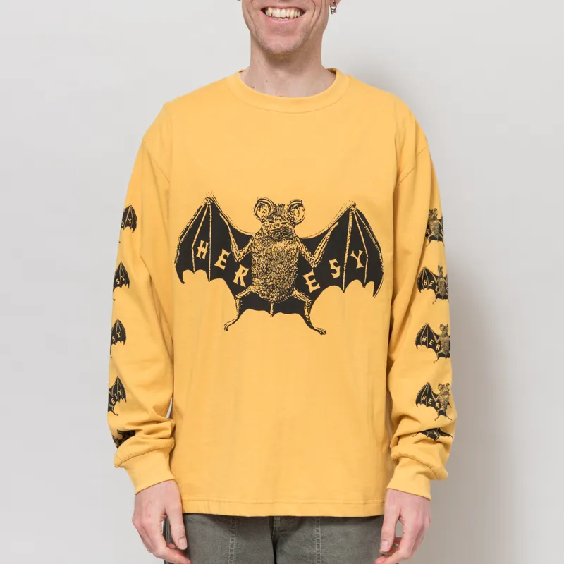 Heresy Bats Long Sleeve T Shirt Yellow