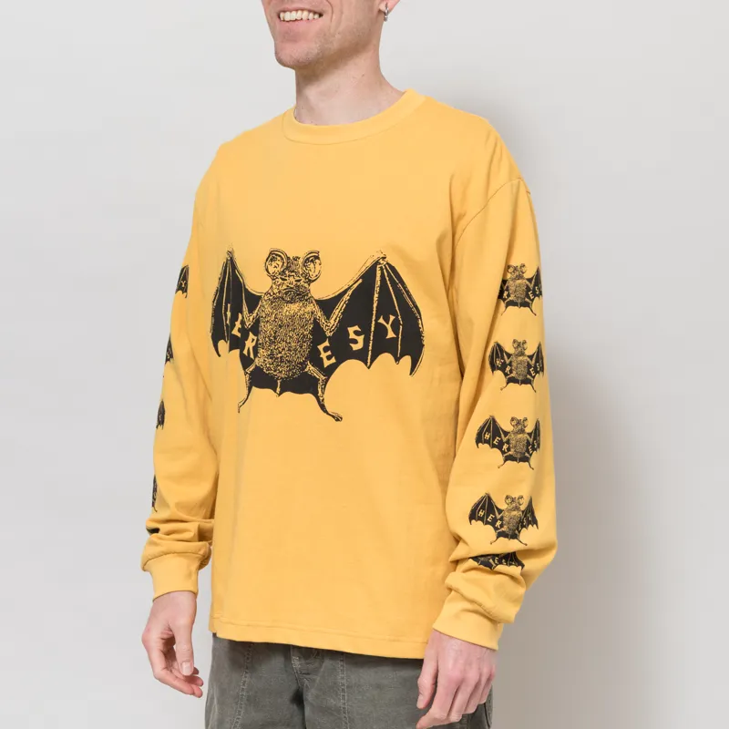 Heresy Bats Long Sleeve T Shirt Yellow-1