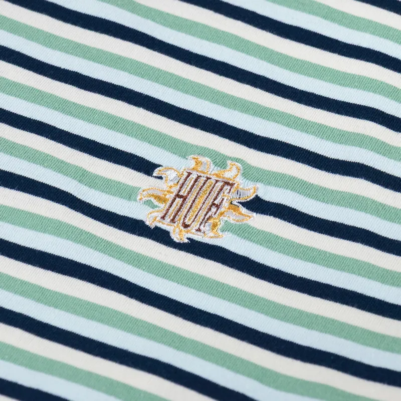 Huf Apollo Striped Knit Boxy T Shirt Blue-2