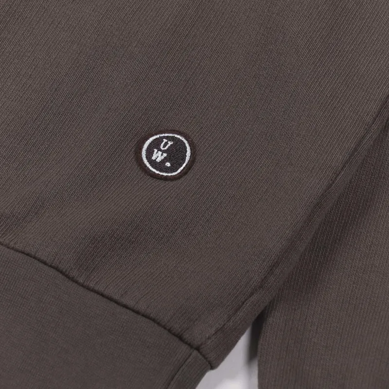 Universal Works Half Zip Sweatshirt Light Brown Dry Handle Loopback-8