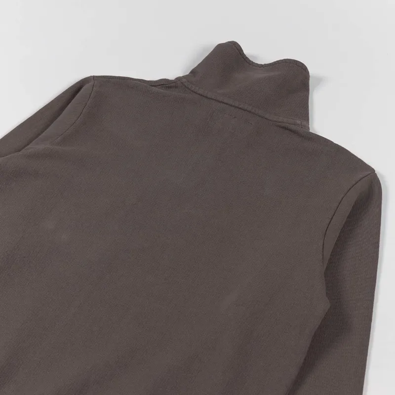 Universal Works Half Zip Sweatshirt Light Brown Dry Handle Loopback-4