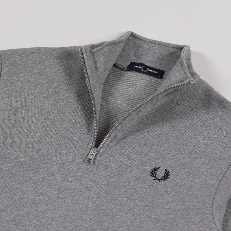 FRED PERRY☆ Half Zip Sweatshirt STEEL MARL Fred Perry - Half Zip Sweatshirt (Steel Marl) | HHV