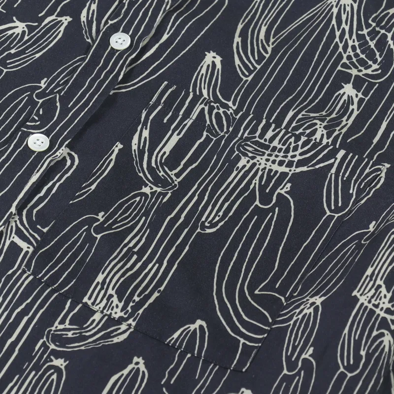 NN07 Hans Short Sleeve Shirt Navy Print-2