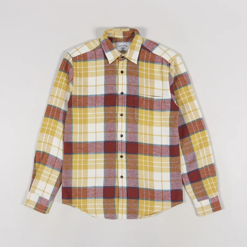 Portuguese Flannel Happy Check Shirt Yellow