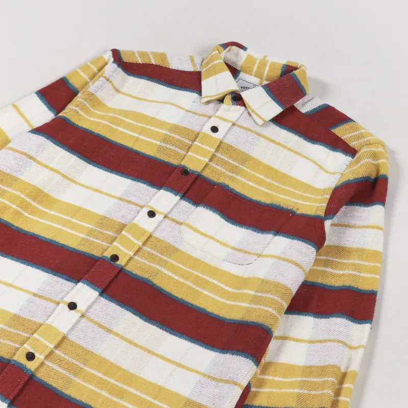 Portuguese Flannel Happy Stripe Shirt Yellow-2