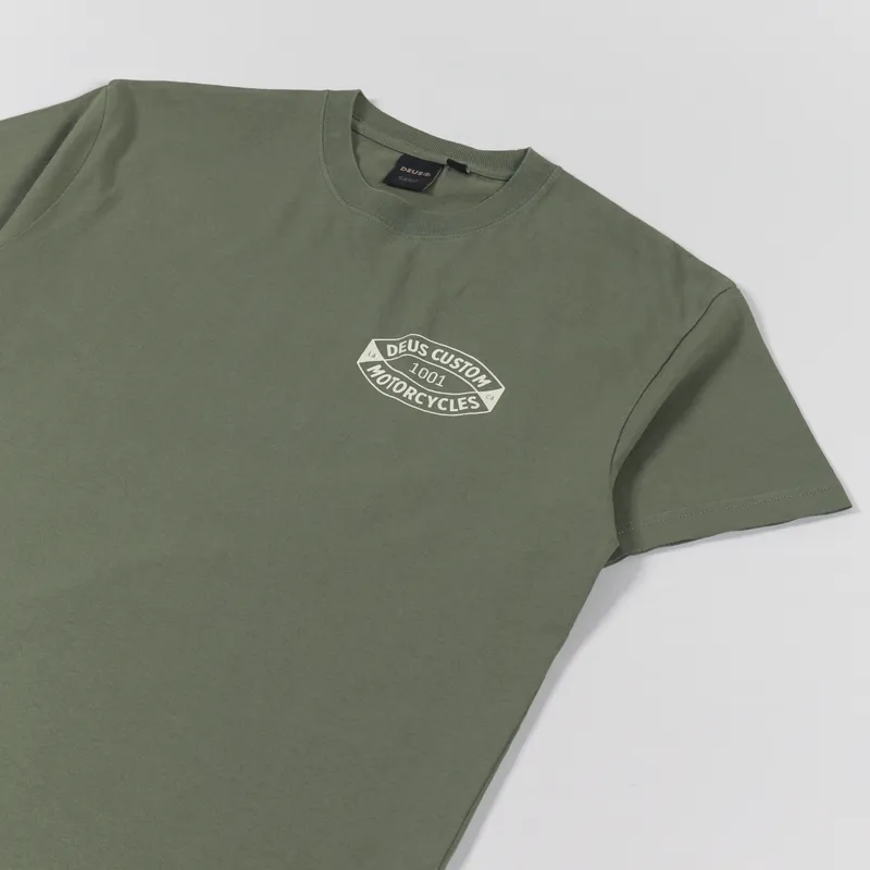Deus Ex Machina Harlem T Shirt Lichen Green-3