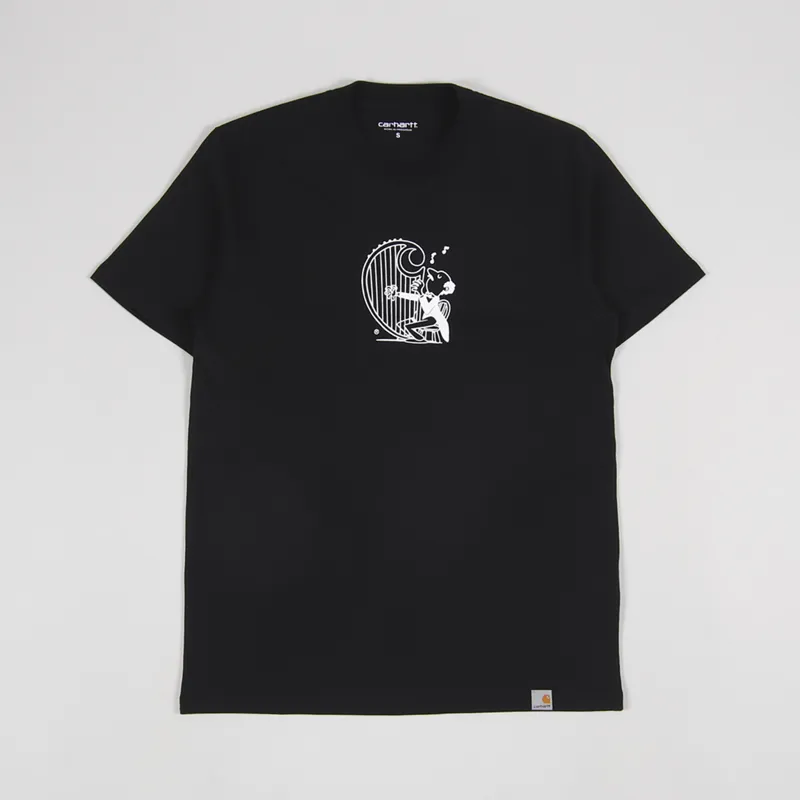 ★人気★【CARHARTT WIP】★S/S HARP T-SHIRT★Tシャツ★ Carhartt WIP Mens Short Sleeve Harp Graphic T Shirt Black White