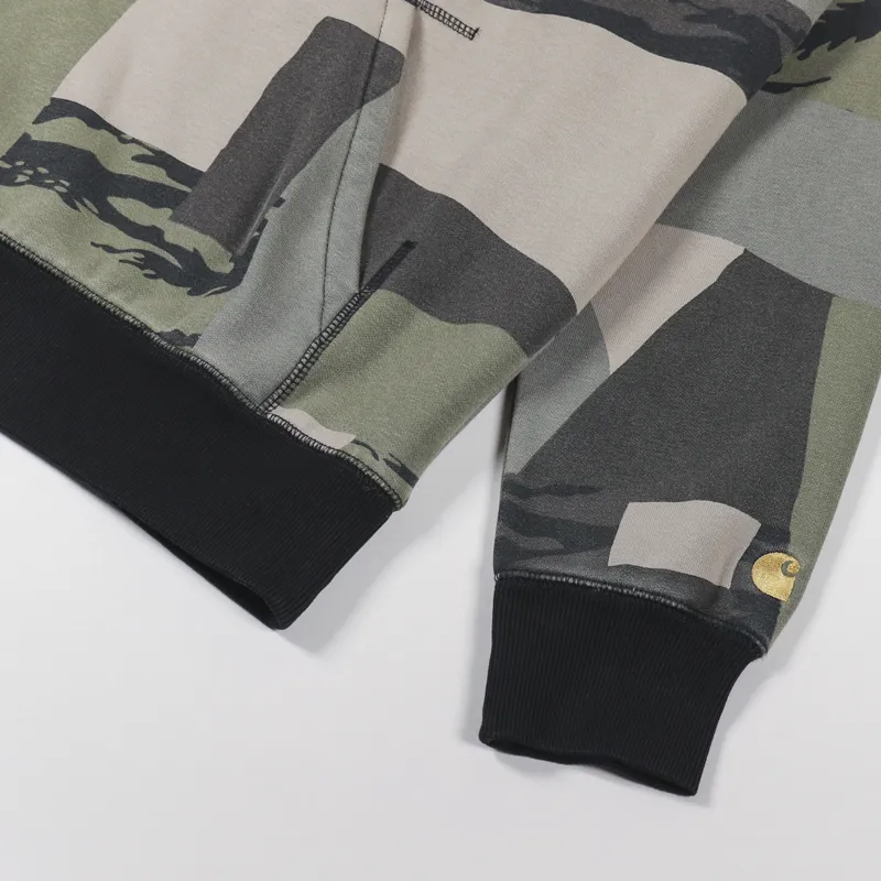 Carhartt WIP Hooded Chase Sweat Camo Mend Gold-4