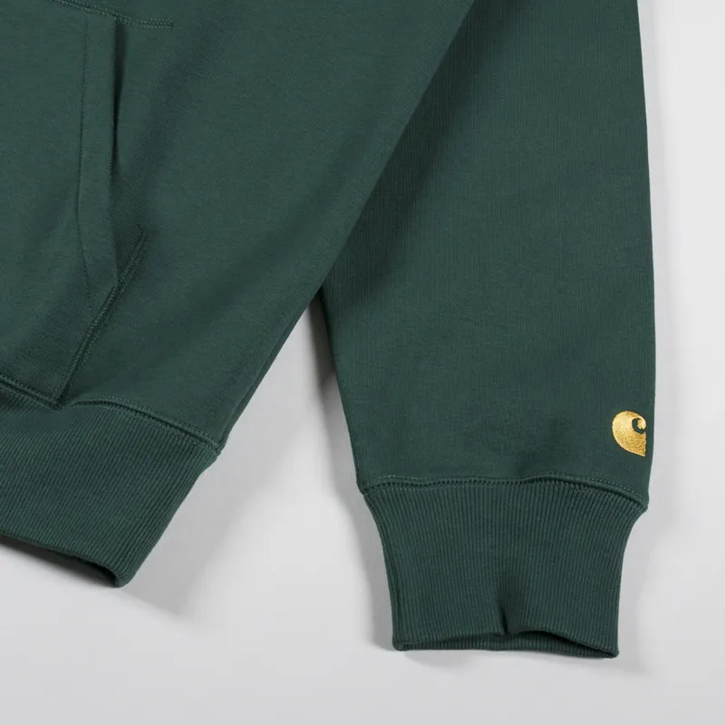 Carhartt WIP Hooded Chase Sweat Discovery Green Gold-4