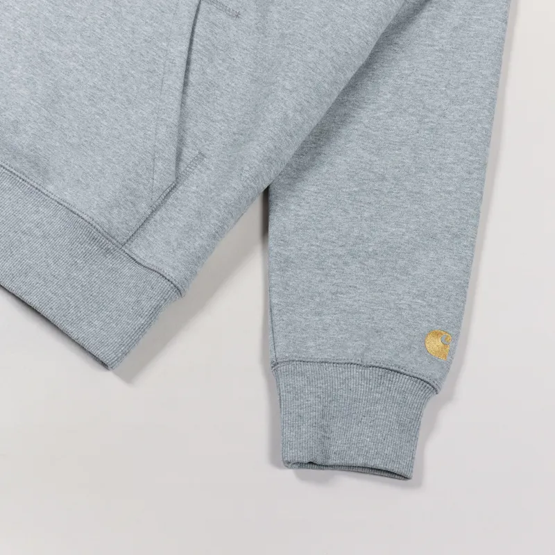 Carhartt WIP Hooded Chase Sweat Grey Heather Gold-4