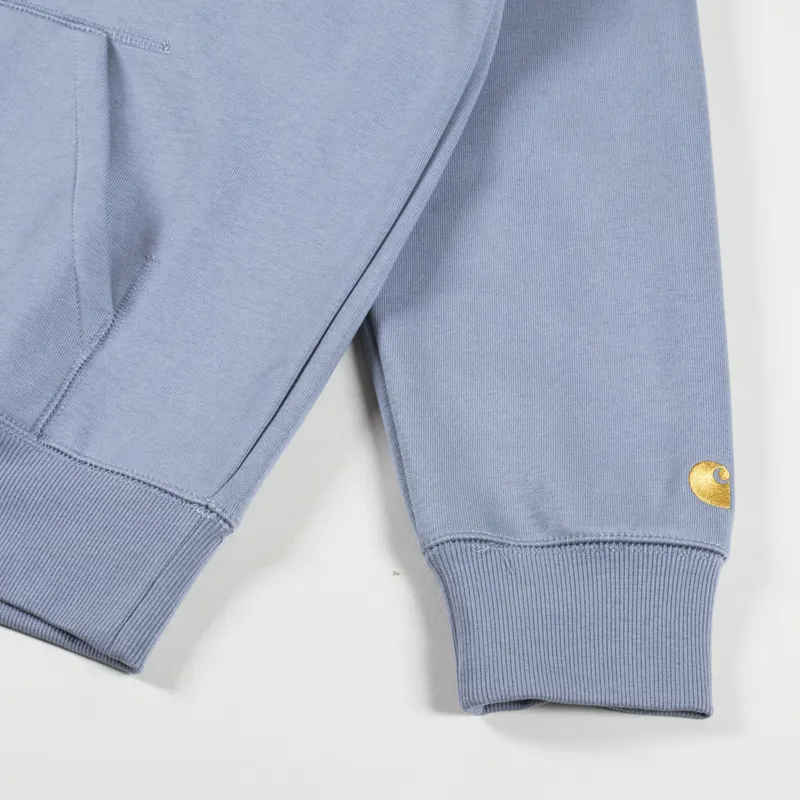 Carhartt WIP Hooded Chase Sweat Mirror Gold-3