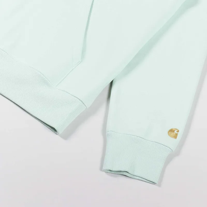 Carhartt WIP Hooded Chase Sweat Pale Spearmint Gold-4