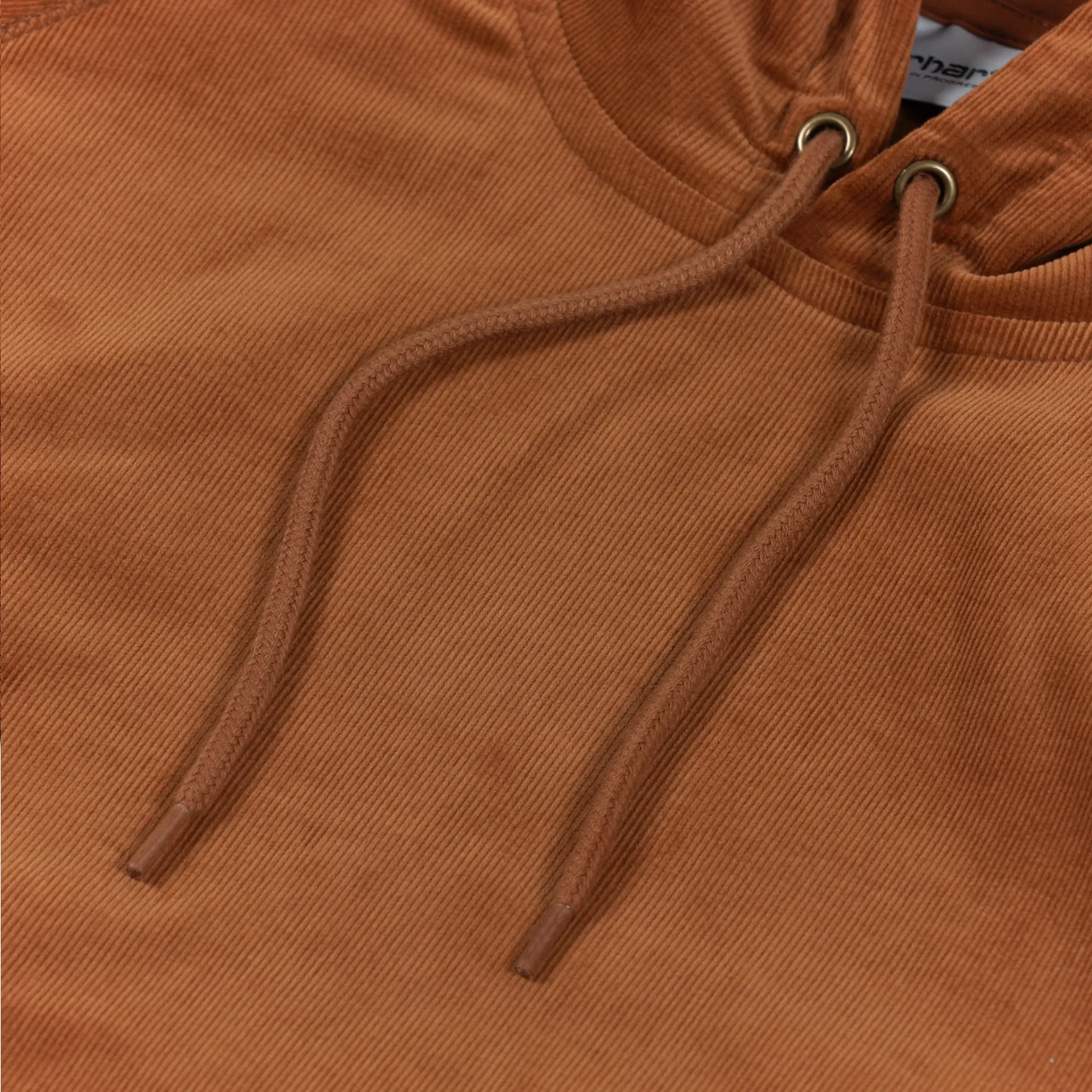 Carhartt WIP Mens Hooded Cord Sweatshirt Rum Gold Brown