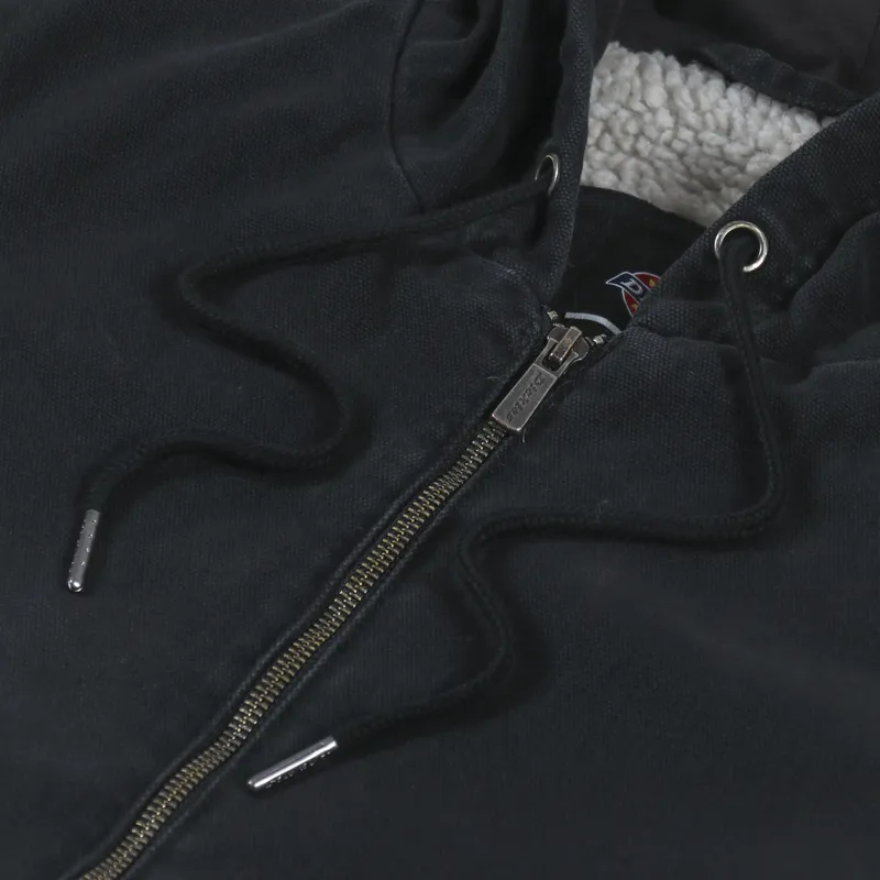 Dickies Hooded Duck Canvas Jacket Stone Washed Black-4