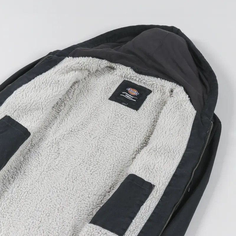 Dickies Hooded Duck Canvas Jacket Stone Washed Black-6