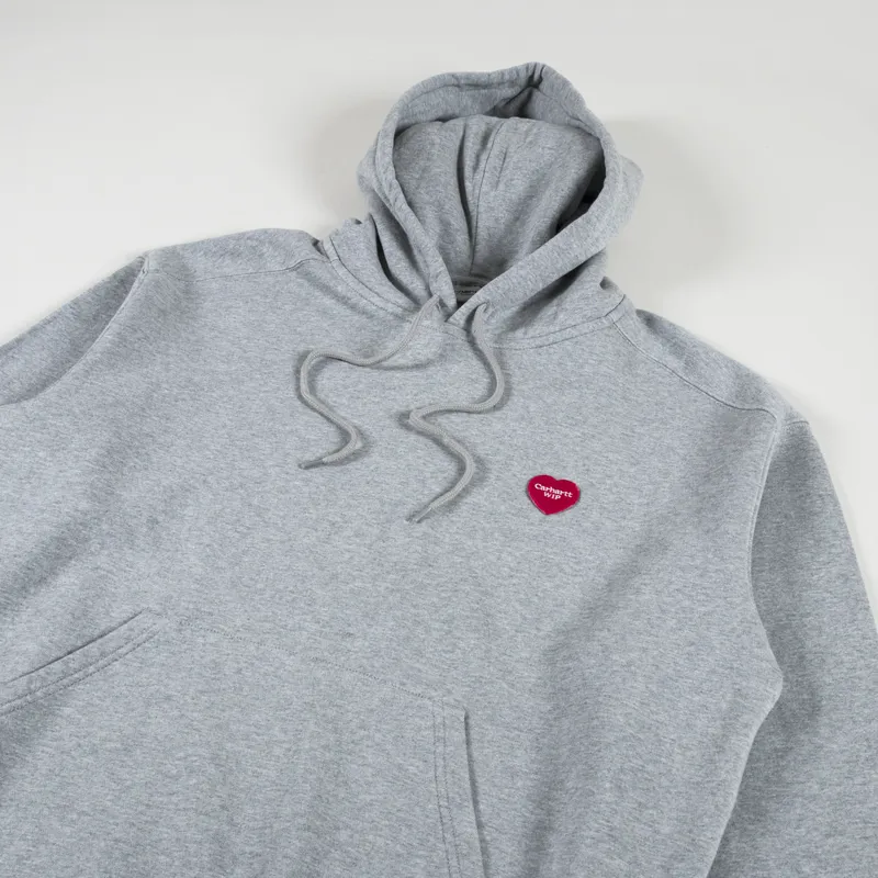 Carharrt WIP Hooded Heart Patch Sweat Grey Heather-2