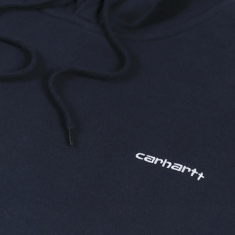 Carhartt WIP Hooded Script Embroidery Sweat Atom Blue White-4