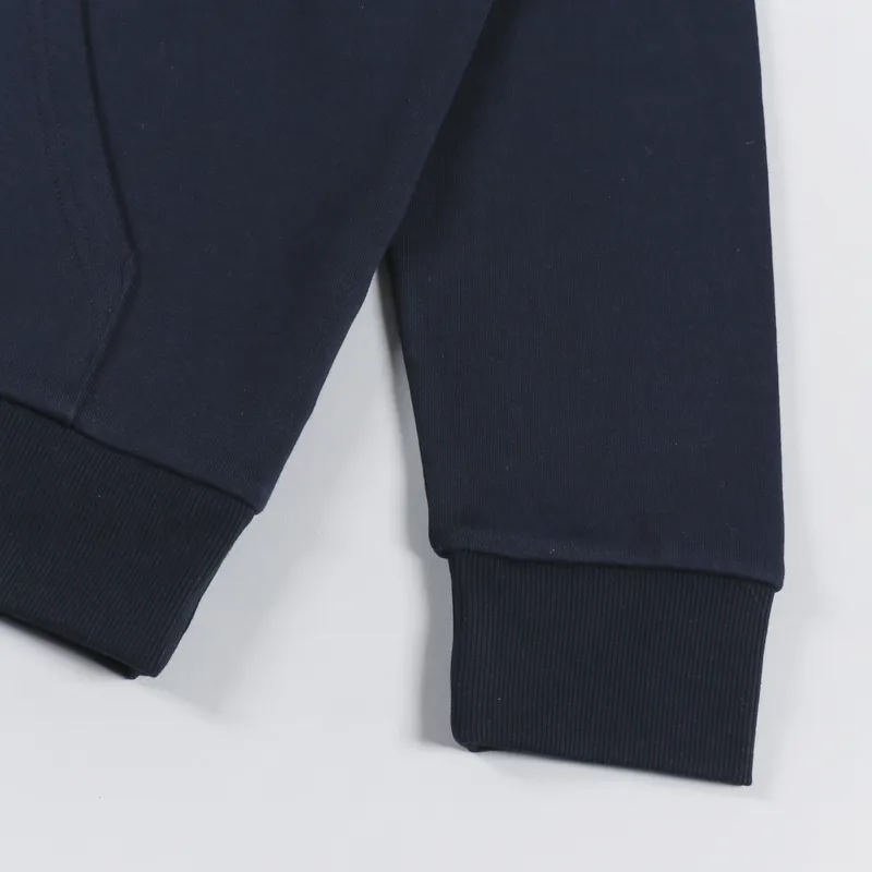 Carhartt WIP Hooded Script Embroidery Sweat Atom Blue White-3