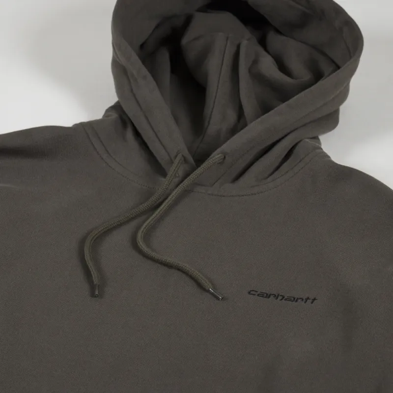 Carhartt WIP Hooded Script Embroidery Sweat Cypress Black-2