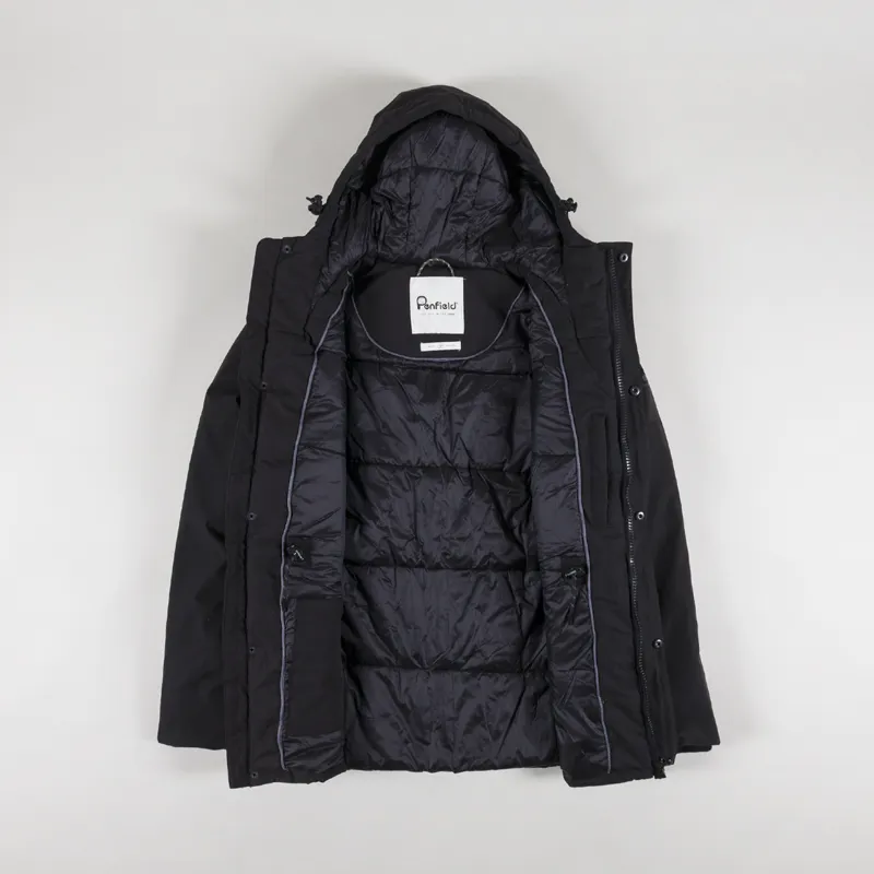 Penfield Mens Winter Hudson Script Technical Parka Coat Black