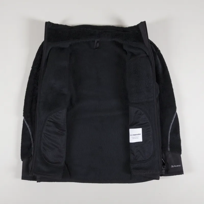 And Wander High Loft Fleece Jacket Black-1