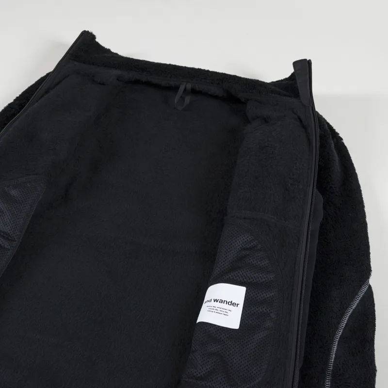 And Wander High Loft Fleece Jacket Black-4