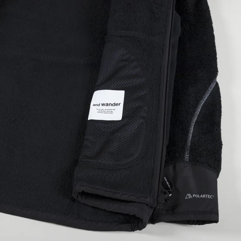 And Wander High Loft Fleece Jacket Black-6