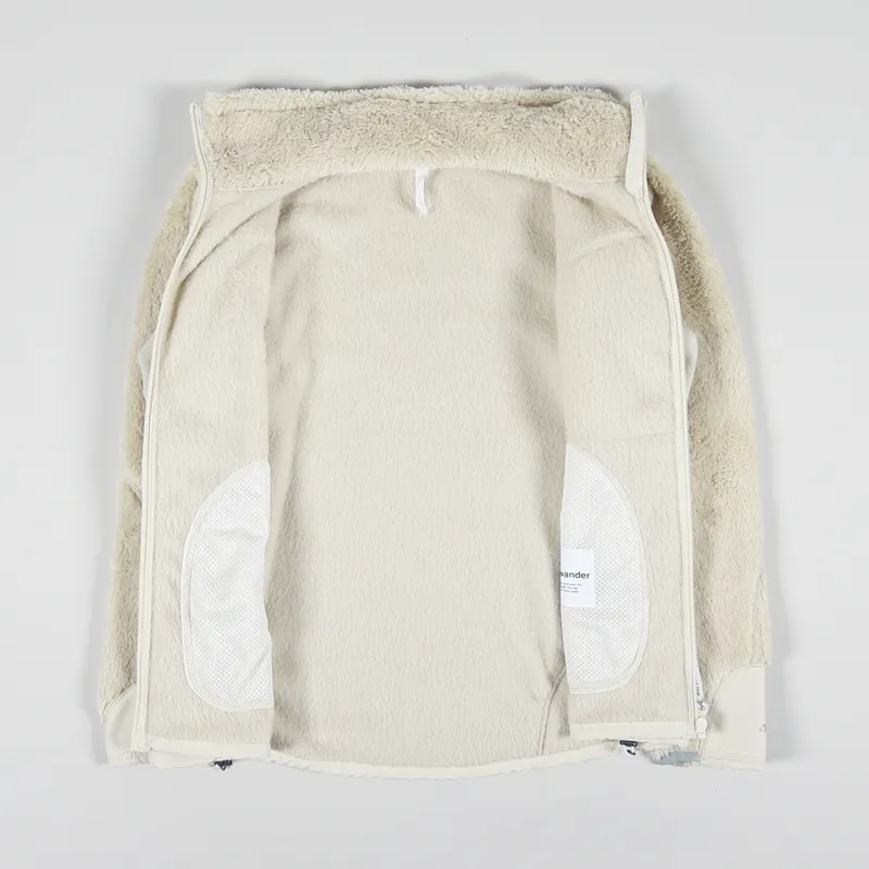 And Wander High Loft Fleece Jacket Off White-1