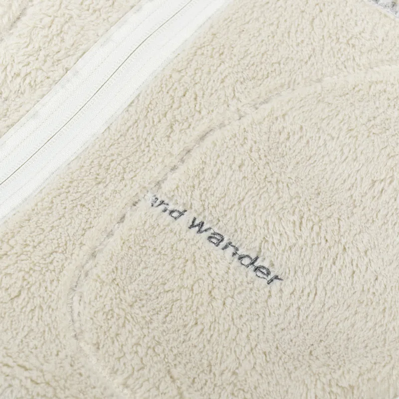 And Wander High Loft Fleece Jacket Off White-9