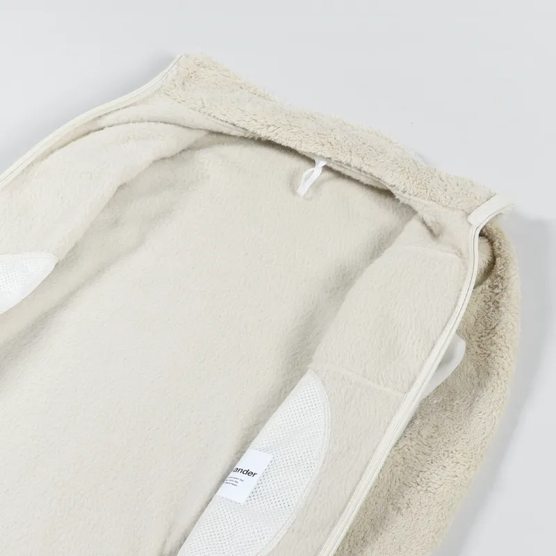 And Wander High Loft Fleece Jacket Off White-4