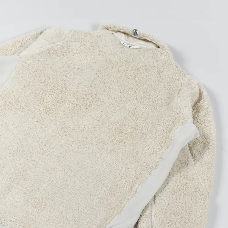 And Wander High Loft Fleece Jacket Off White-5