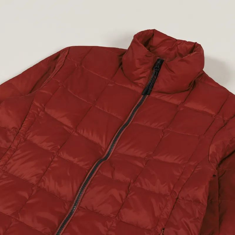 Taion High Neck Zip Down Jacket Brick Red-3