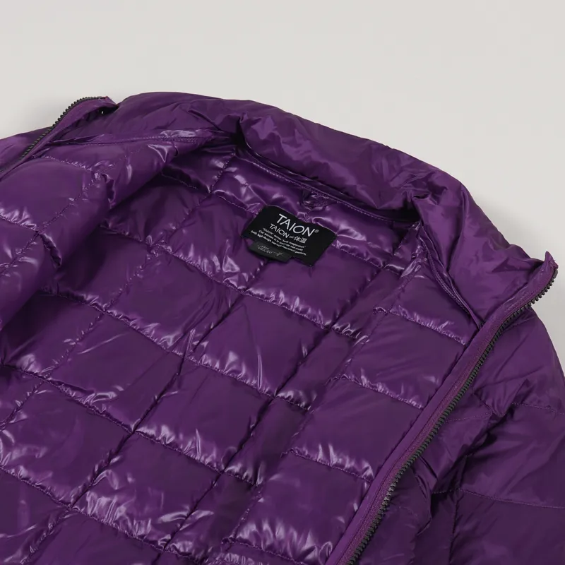 Taion High Neck Zip Down Jacket Dark Purple-6