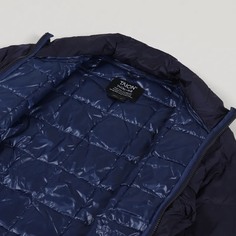 Taion High Neck Zip Down Jacket Navy-5