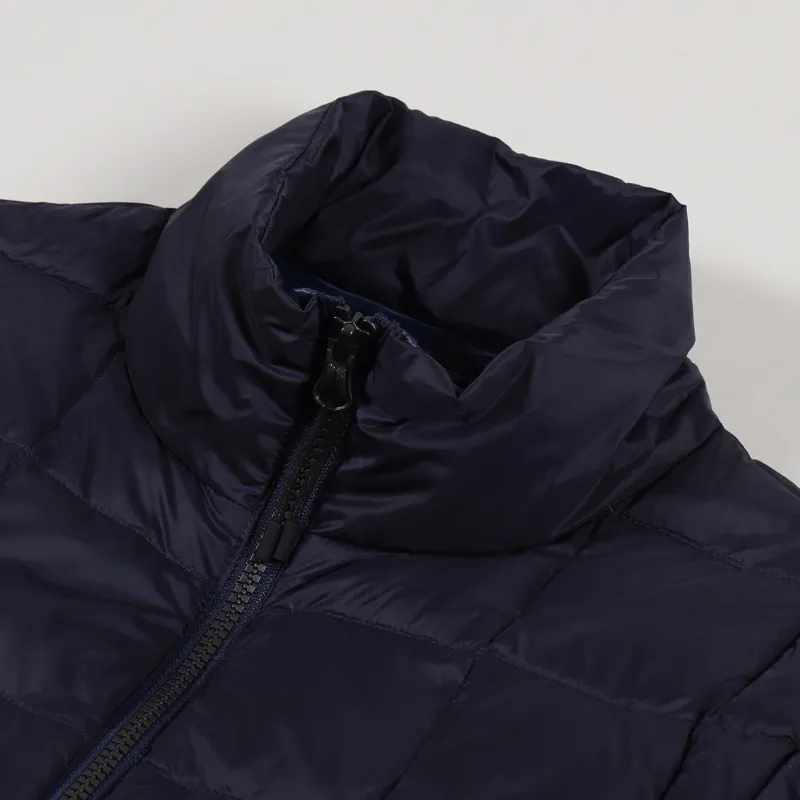 Taion Mens Japanese Insulated High Neck Zip Down Jacket Navy Blue