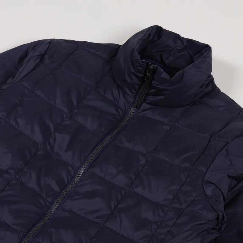 Taion Mens Japanese Insulated High Neck Zip Down Jacket Navy Blue