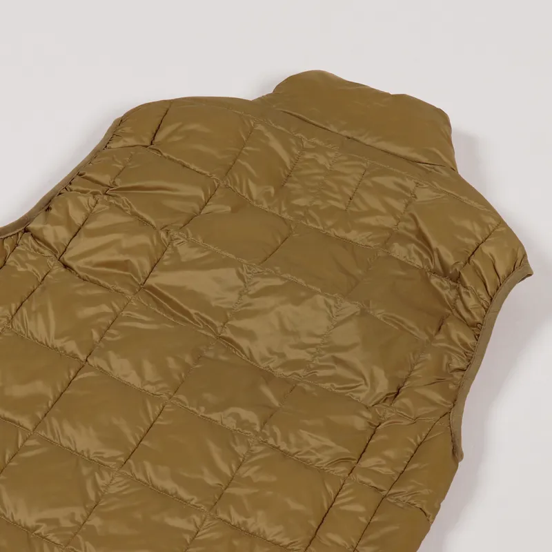 Taion High Neck Zip Down Inner Down Vest Beige-5