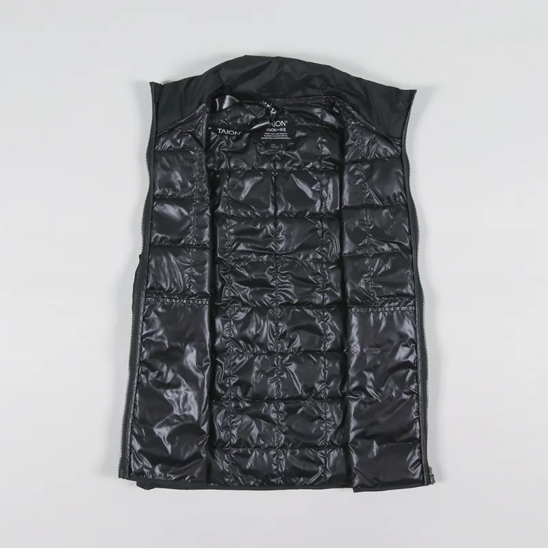 Taion High Neck Zip Liner Down Vest Black-1