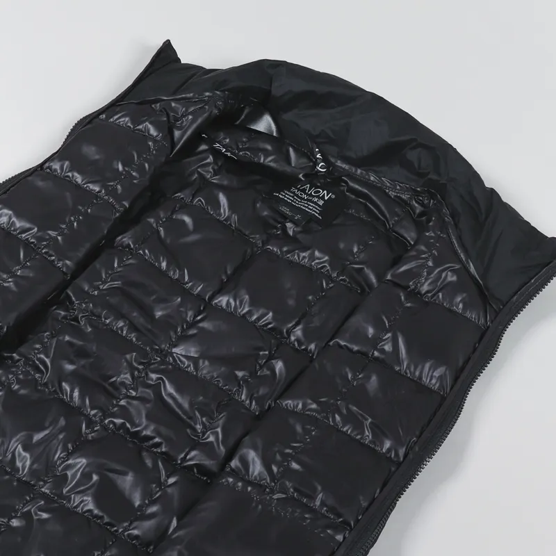 Taion High Neck Zip Liner Down Vest Black-5