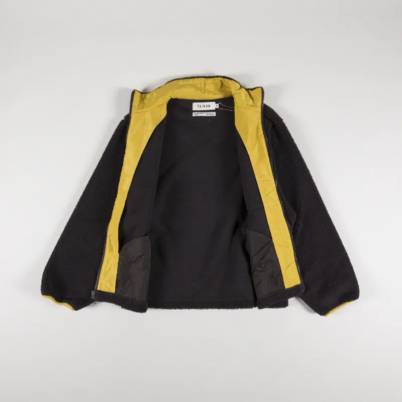 Taikan High Pile Fleece Jacket Brown Yellow-1