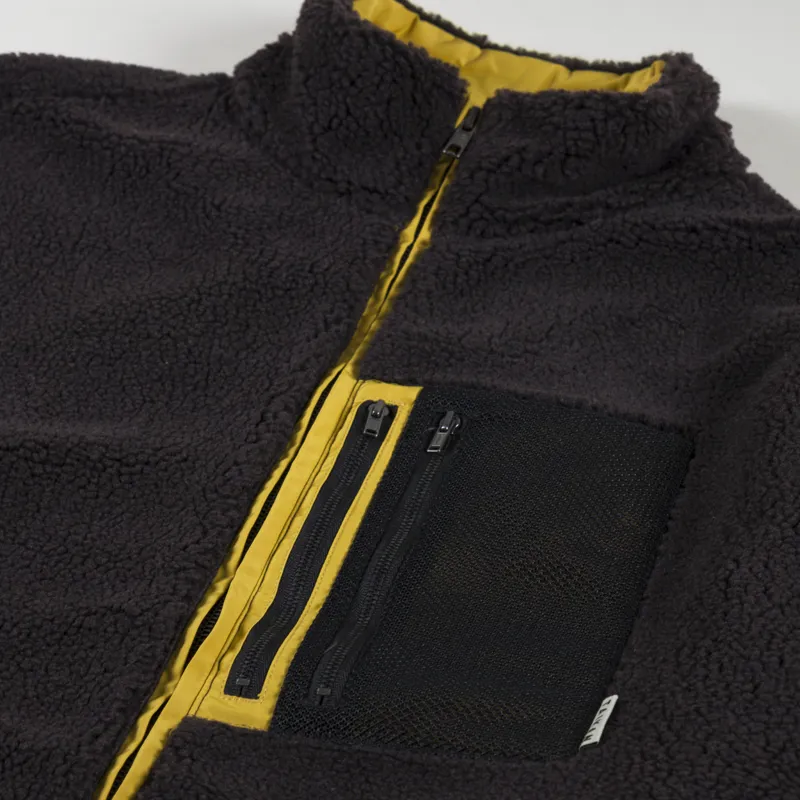 Taikan High Pile Fleece Jacket Brown Yellow-3