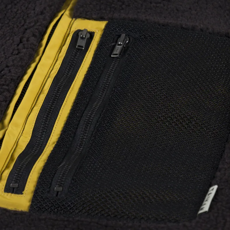 Taikan High Pile Fleece Jacket Brown Yellow-5