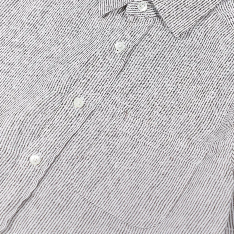 Portuguese Flannel Highline Shirt Brown Stripe-5