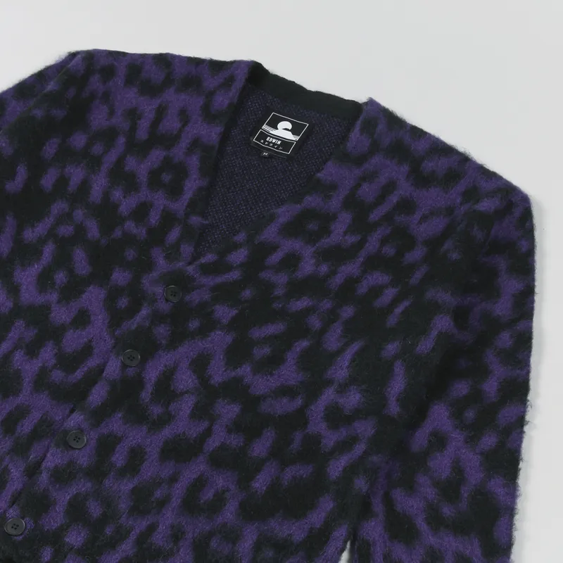 Edwin Hiji Cardigan Violet Black-3
